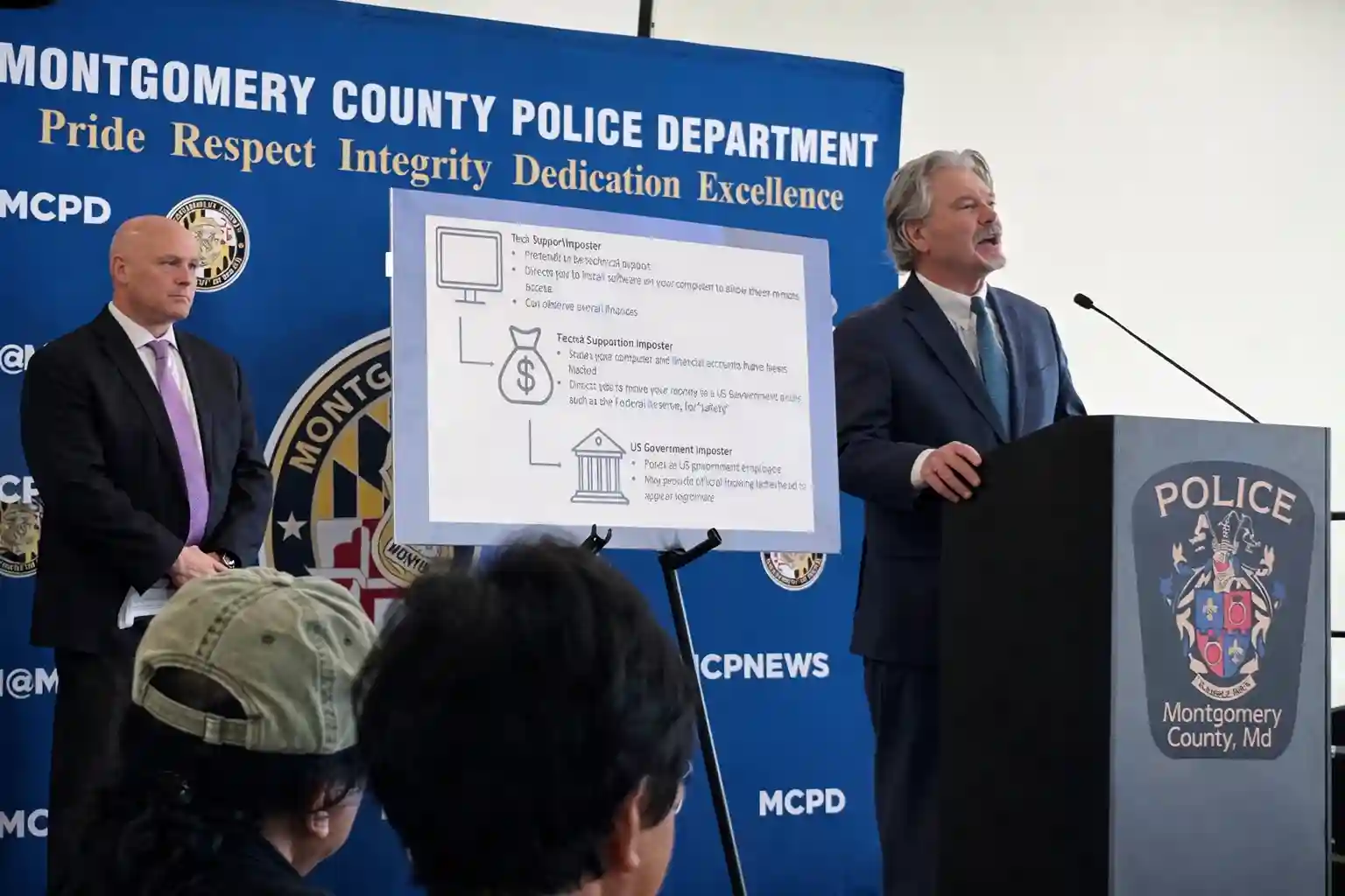 Montgomery County Police briefing on overseas scam call centers and fraud