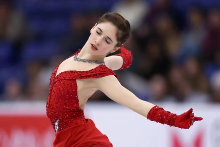 U.S. figure skater practices a jump at Milano Cortina 2026.